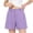 #0451-Purple, variant on Pounoo Bermuda Shorts for Women High Waisted Pleated Front Button Detail Pocket Detail Loose Fit Bottoms Daily Slacks