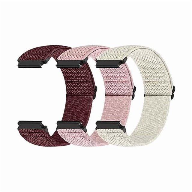 Chenchen Quick Release Watch Strap 18mm 19mm 20mm 22mm 24mm, Elastic Nylon Watch Bands Women Men for Samsung/Garmin/Fossil/Amazfit/Huawei/COROS/Xiaomi Replacement Wristband, 3pcs