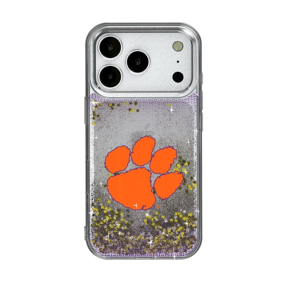 Clemson Tigers Linen Logo iPhone Glitter Case