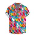 thumbnail image 4 of Camisas hawaianas divertidas con estampado 3D para hombre, camisas con botones y solapa con personalidad, blusas de manga corta de gran tamaño, ropa para hombre, 4 of 5