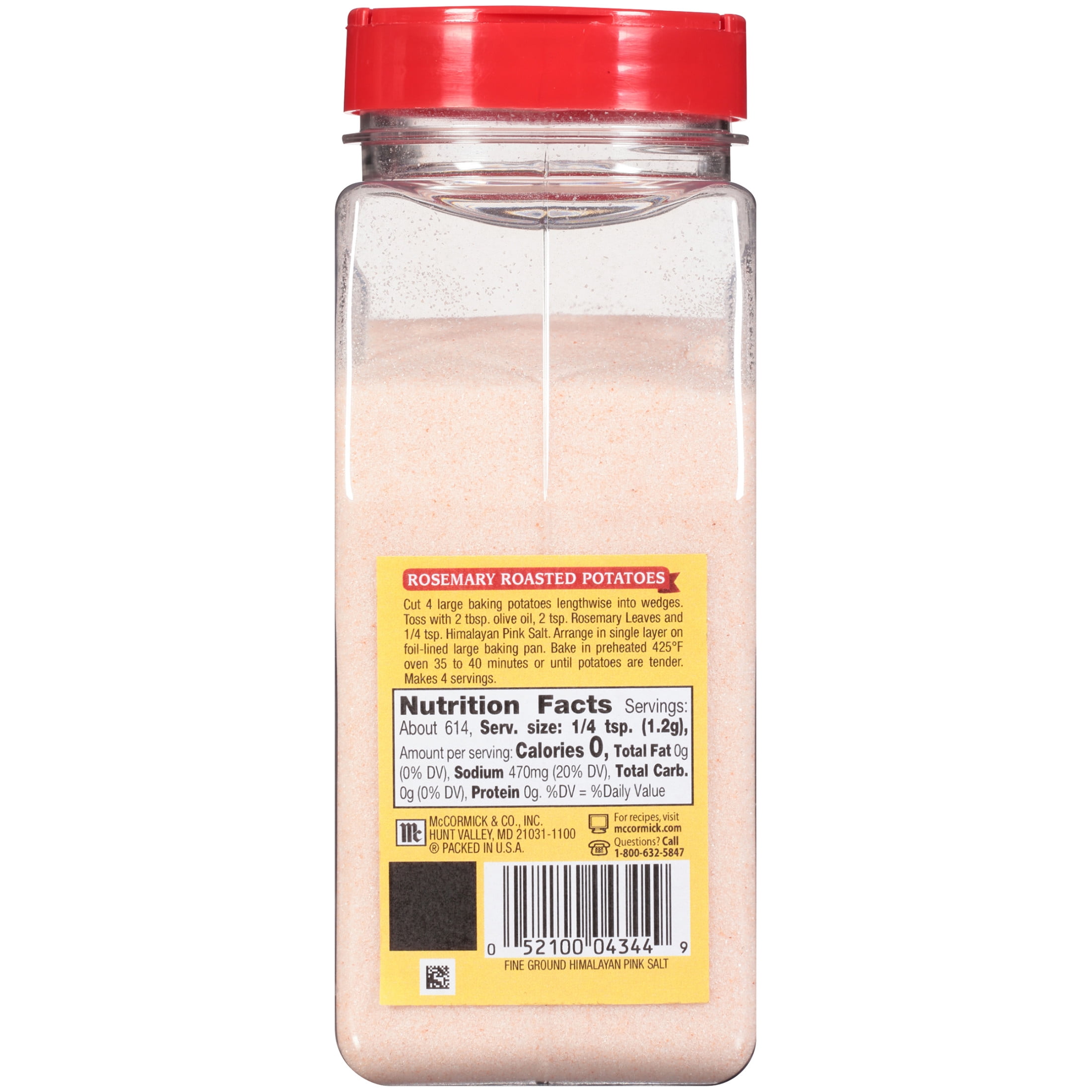 McCormick Kosher Fine Pink Himalayan Salt, 26.0 oz Bottle