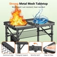 thumbnail image 6 of Folding Grill Table for Outside, Small Camping Table with Mesh Bag, 3 Height Adjustable Metal Aluminum Portable Grill Table for Picnic, Camping, BBQ, Beach, 6 of 9