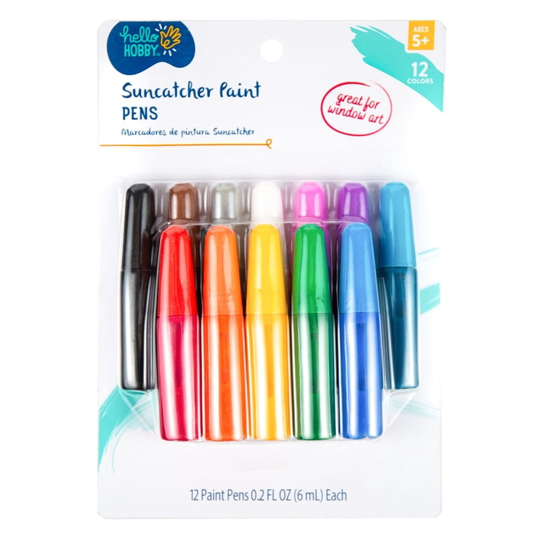 Hello Hobby Suncatcher Paint Pens, 12 Rainbow Colors photo 1