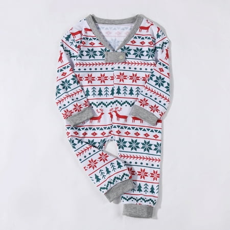 

LINMOUA Christmas Baby Print One-Piece Christmas Family Clothing Home Pajamas