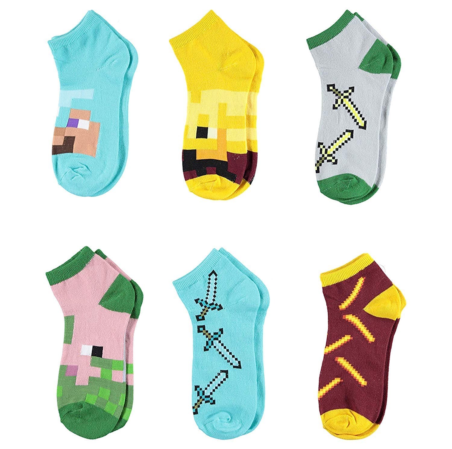 Minecraft by Mojang Minecraft Boys Quarter Cut Socks Minecraft by
