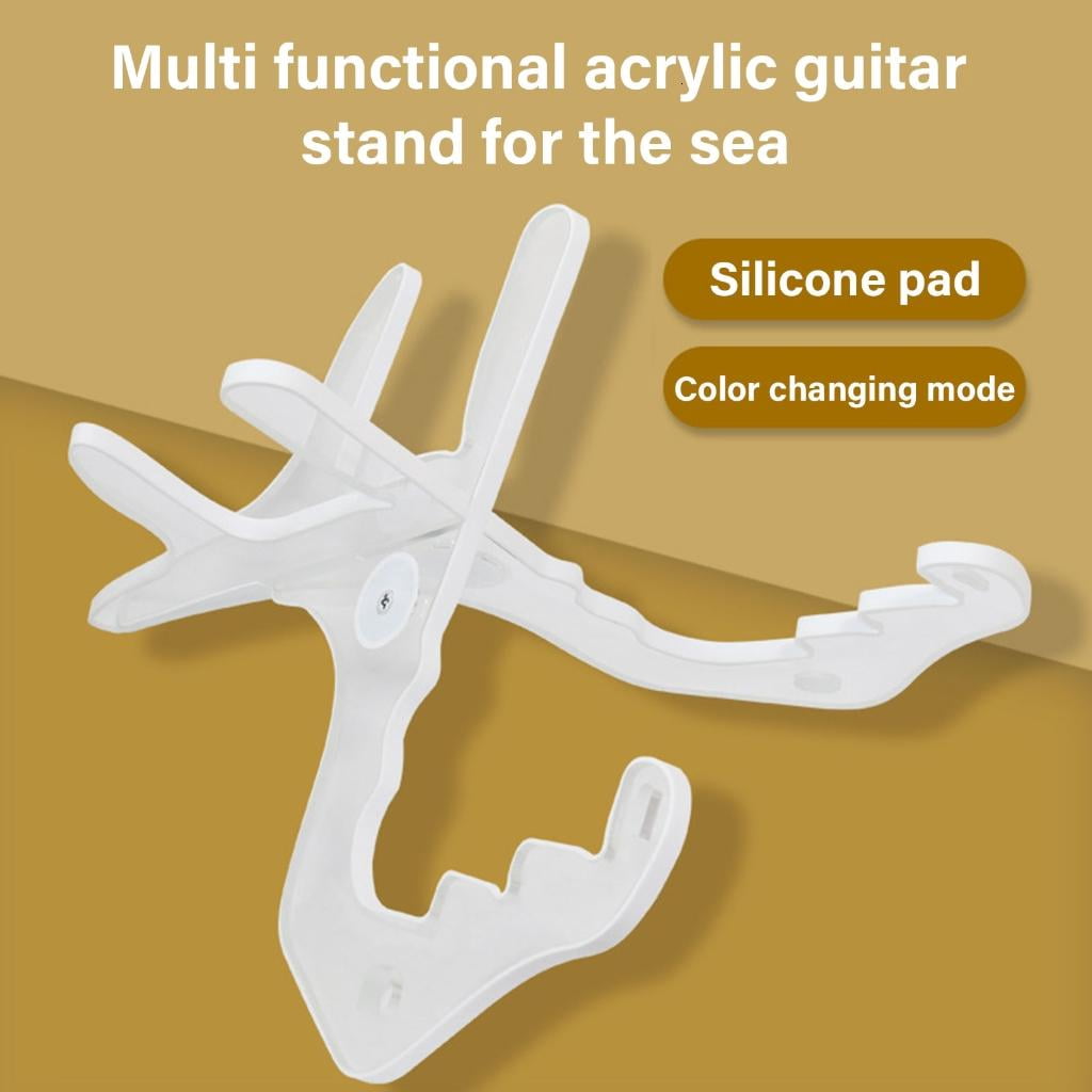 CEORPER Acrylic Ukulele Stand with Light for Small Guitar, Violins, Banjo, Mandolin
