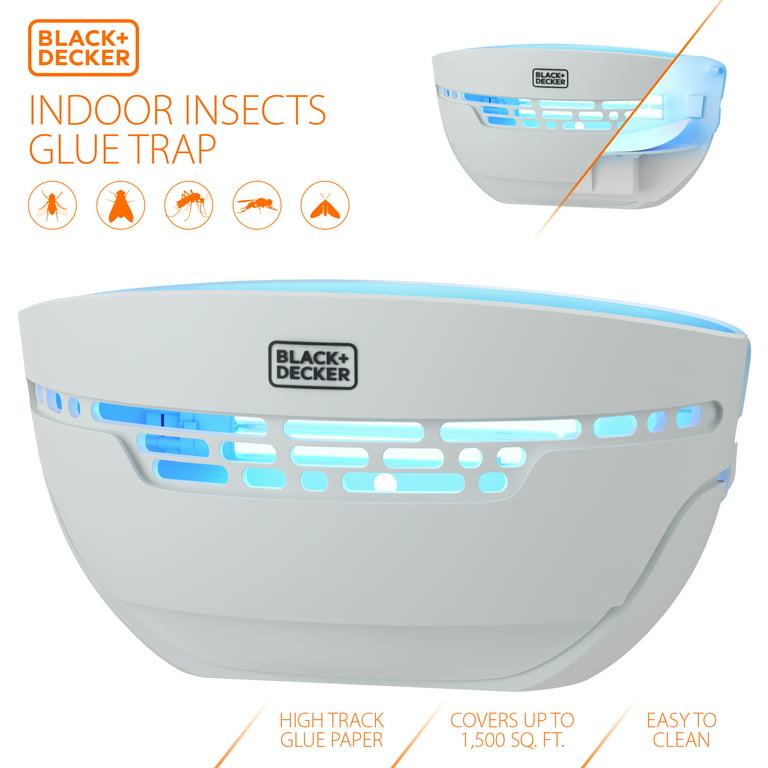 BLACK+DECKER Fly & Bug Glue Trap Wall-Mounted UV Light for Indoor