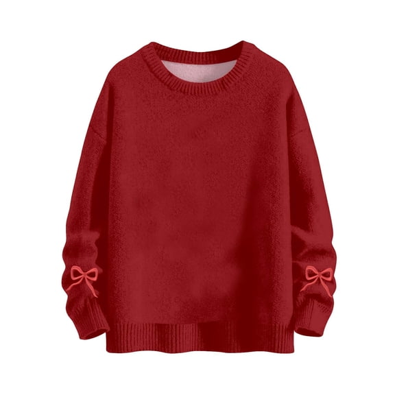 BLVB Women's Cute Heart Sweater Love Print Valentine Knitted Top Casual Crewneck Long Sleeve Sweaters Pullover