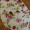 thumbnail image 2 of Cotton Print Table Runner Floral Vintage Flowers Red on White, 2 of 4