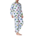 thumbnail image 2 of Salouo Sea Turtle Whale Print Button-Front Long Sleeve Pajama Set for Men, Soft 2Pjs Men's Long Sleeve Sleepwear-X-Large, 2 of 7