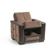 thumbnail image 4 of Ottomanson Convertible Accent Chair Chenille Modern Sleeper Armchair with Storage, Brown, 4 of 6
