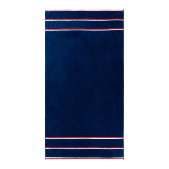 Mainstays Patriotic Cotton Blend Cotton-Blend Cabana Beach Towel, 36 x 72 in, Navy Blue