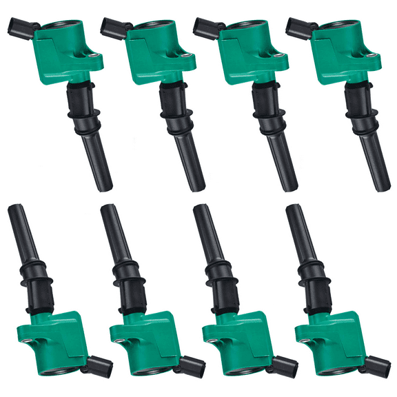 Set of 8 Heavy Duty Green Ignition Coil Compatible with 1998 1999 2000 2001 2002 2003 2004 2005 Ford Crown Victoria V8 4.6L Gasoline Only Replacement for FD503 C1417