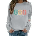 thumbnail image 2 of Uootdi God Is Good Embroidered Sweatshirt for Gift Women Christian Jesus Religious Pullover Trendy Crewneck Inspirational Top, 2 of 5