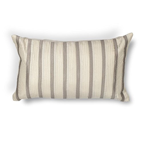 Almohada L223 Marfil / Rayas grises Tamaño 12 "x 20" KAS Oriental Rugs, Inc. PILL22312X20