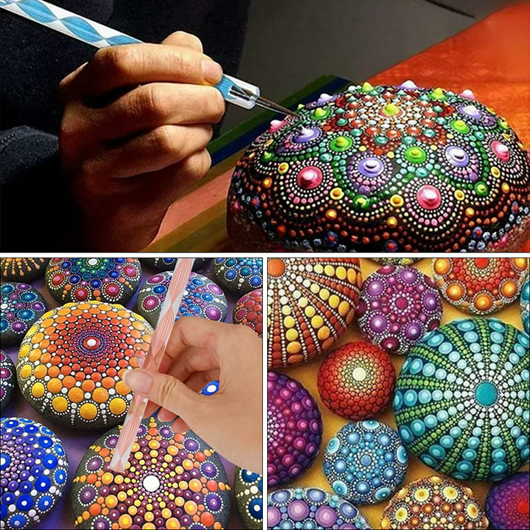 50PCS Mandala Dotting Tools, BYWORLD Rock Painting Kit with Canvas