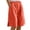 Orange -CO45, variant on Dwellite Cotton Linen Shorts for Women Summer Bermuda Shorts Elastic Waist Wide Leg Shorts Knee Length Pants with Pockets Black 2XL