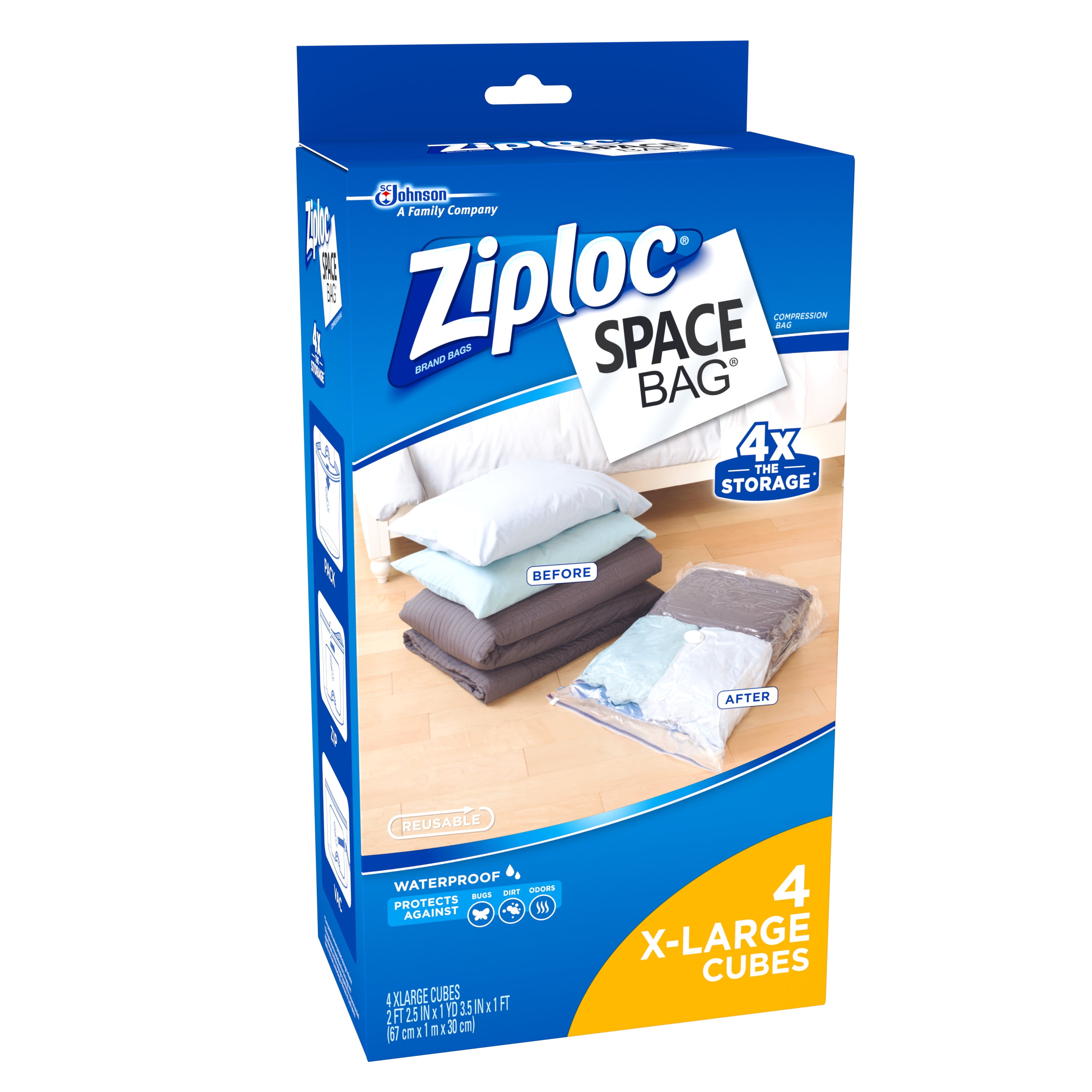 Ziploc Space Bags Reusable Vacuum Seal Combo Pack- 6 Piece Set