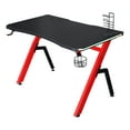 thumbnail image 1 of HOMCOM 47" Gaming Desk with LED Lights, Home Office Gaming Table, Computer Table with Hook, Cup Holder, Controller Rack & Cable Management, 1 of 10