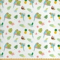 thumbnail image 1 of Philodendron Fabric by the Yard, Cartoonish Summer Pattern with Exotic Parrots Leaves Pineapples and Flowers, Decorative Upholstery Fabric for Sofas and Home Accents, Multicolor by Ambesonne, 1 of 4