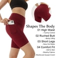 thumbnail image 4 of High Waisted Biker Shorts with Pockets Running Workout Shorts Women Tummy Control Cool Dry Spandex Yoga Shorts, 4 of 7