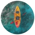 thumbnail image 3 of Colorful Kayaks Glide Across The Lake Round Rugs -Washable Non-Slip Small Round Area Rug Throw Soft Circle Rugs for Bedroom, Modern Print Indoor Carpet for Entryway Sofa Living Room, 3 of 6