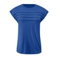 thumbnail image 5 of Lixiuxyad Women's Spring/summer Round Neck With Loose Short Sleeve T Shirt Floral Cute,Blue M, 5 of 5