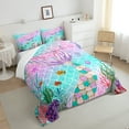 thumbnail image 6 of Erosebridal Mermaid Tail Comforter Set, Fish Scales Down Comforter Twin,Girly Rainbow Bedding Set Ocean Life Sea Animal Quilted Duvet Teal Sequins Pastel Pink Paillette Bedroom Decor,Multicolor, 6 of 6