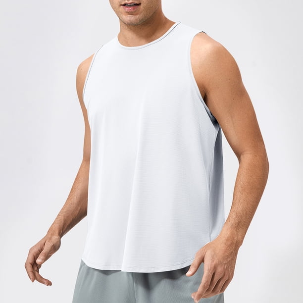 pstuiky Camiseta sin mangas para hombre, Camiseta deportiva transpirable de color sólido sin mangas para hombre Chaleco de hombre m