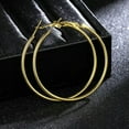 thumbnail image 6 of 18K Gold Black Plating Large Round Hoop Earrings Women Stainless Steel 30-100mm, 6 of 6