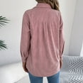 thumbnail image 5 of Pincandy Womens Corduroy Shacket Blouses Button Down Shirts Pocket Long Sleeves Tops Jacket Coats, 5 of 7