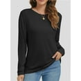 thumbnail image 2 of Long Sleeve T Shirts for Women Loose Fit, Crewneck Womens Long Sleeve Tops Casual Trendy Lightweight Basic Tee Tops, 2 of 6