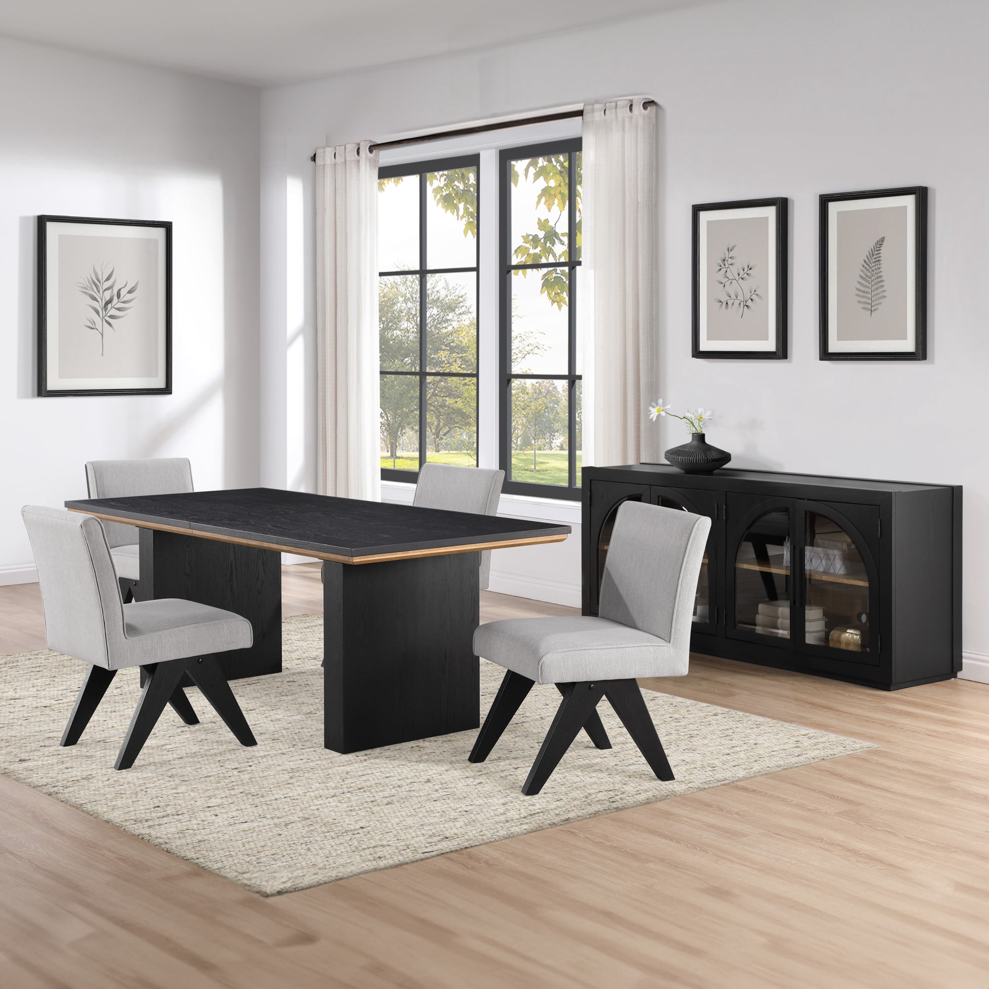 Steve Silver Magnolia Modern Upholstered Dining Chair, Set of 2, Gray