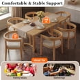 thumbnail image 5 of EHANCIS 7‑Piece Dining Table Set for 6, Rectangular Kitchen Table with 6 Upholstered Barrel‑Back Chairs, Curved Back & Padded Seats, Wood‑Grain Top, for Dining Room, 5 of 9
