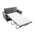 thumbnail image 4 of 57.9 inches Pull Out Sofa Bed Loveseat Sleeper with Twin Size Memory Mattress with Two USB Ports for Living Room Spaces, Grey, 4 of 19