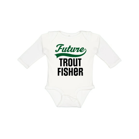 Inktastic Fishing Future Trout Fisher Boys or Girls Long Sleeve Baby Bodysuit
