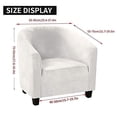 thumbnail image 2 of CJC Velvet Tub Chair Cover, High Stretch Club Chair Slipcover Washable Armchair Sofa Couch Cover for Living Room Club Cafe (Ivory), 2 of 6