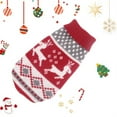thumbnail image 3 of Christmas Cat Dogs Sweater Christmas Outfit Holiday Sweater for Small Dogs Winter Knitwear Xmas Pet Clothes Warm Reindeer Snowflake for Kitty Puppy (Wine,Size 12), 3 of 4