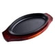 thumbnail image 4 of Plancha de hierro fundido antiadherente para carne con base de madera, sartén para fajitas, plancha para asar carne M, 4 of 9