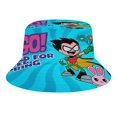 thumbnail image 1 of Jóvenes Titanes en Acción Sombrero bucket para adultos, gorra de protección solar, sombrero de pescador plegable para viajes al aire libre, pesca y actividades de verano, 1 of 6