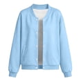 thumbnail image 6 of VIPOIN Kids Varsity Jacket, Snap Button Long Sleeve Bomber Coat with Ribbed Collar, Casual Outerwear, 6 of 6