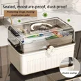 thumbnail image 4 of 1pc Medicine Storage Box - 3-Layer Organizer for Home/Travel | Clear Plastic Compartments & Carry Handle, 4 of 6