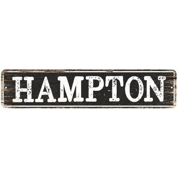 HAMPTON Gift Chic Metal Sign Home Decor Cities 4x18 104180007113