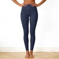 thumbnail image 4 of GEWSEY High Waisted Leggings with Pockets for Women Full Length Capri Buttery Soft Stretchy Yoga Pants (Navy, M), 4 of 9