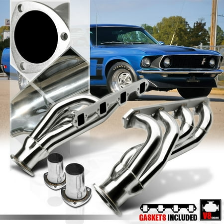 SS Exhaust Header Manifold for 62-77 260-302 V8 Falcon/Mustang/Cougar/Maverick 63 64 65 66 67 68 69 70 71 72 73 74 75