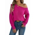 thumbnail image 3 of Crochet Tops for Women Off the Shoulder Sweaters Summer Long Sleeve Hollow Out Knit Beach Clothes, 3 of 9