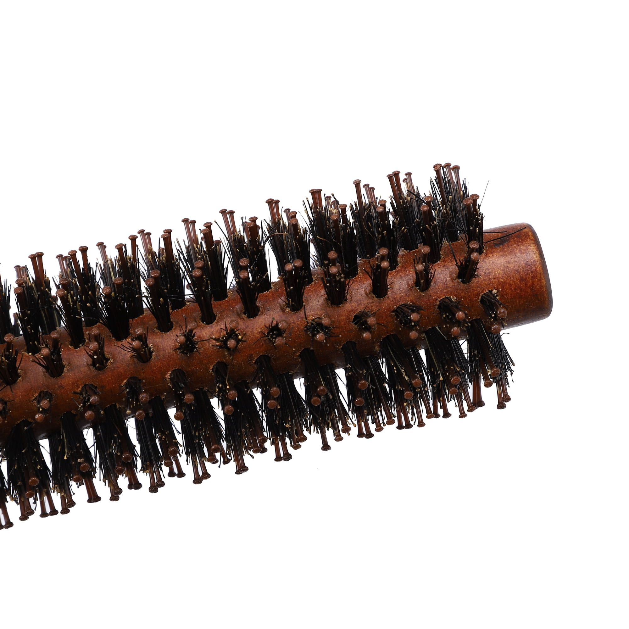 Unique Bargains Hair Round Comb Hairstyle Wavy Styling Tool Brush 1.89in Wood Brown 1.77"