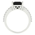 thumbnail image 4 of 2.44ct princess cut black natural onyx 18k white gold Bridal Wedding Engagement Promise Anniversary Ring for Women size 9, 4 of 7