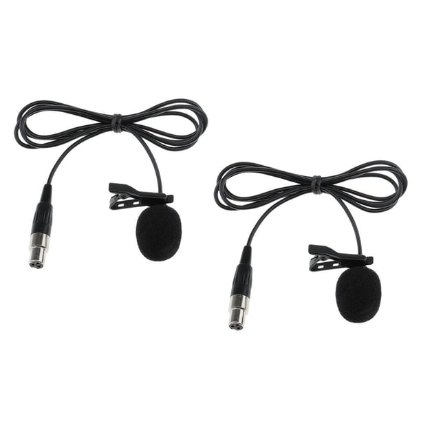 Conjunto de 2 micrófonos de solapa XLR de , micrófono de condensador de solapa con cámara de para teléfono inteligente videocámara PC Hugo micrófono de solapa