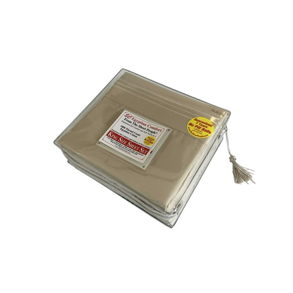 Queen Size Sheets 1800 Thread Count 60% Clara Clark Egyptian Cotton,40% Polyester Microfibre Blen Pill Ball Free Guaranteed Sheets Deep Pocket Fits Mattress up to 18 Inch Thick 15177-Tan